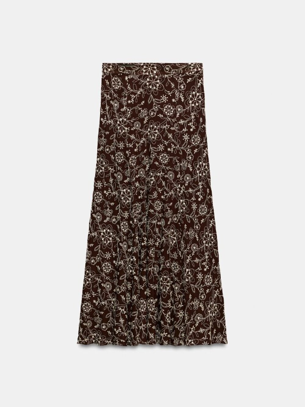 Zara EMBROIDERED MIDI SKIRT